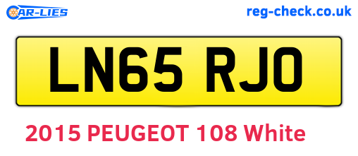 LN65RJO are the vehicle registration plates.