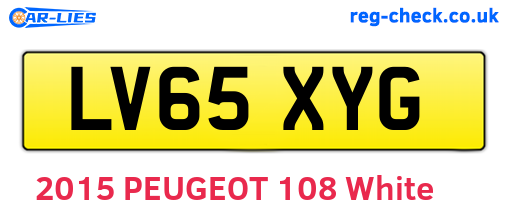 LV65XYG are the vehicle registration plates.