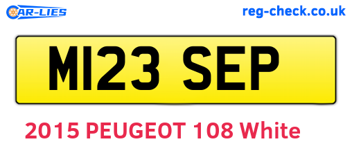 M123SEP are the vehicle registration plates.