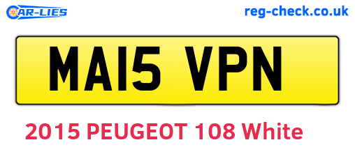 MA15VPN are the vehicle registration plates.