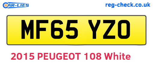 MF65YZO are the vehicle registration plates.