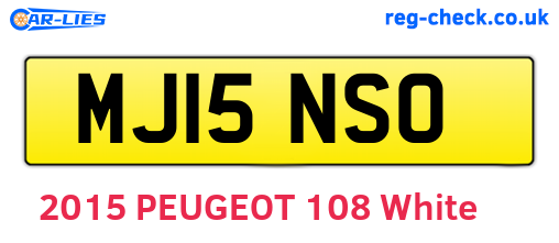 MJ15NSO are the vehicle registration plates.