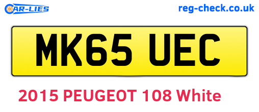 MK65UEC are the vehicle registration plates.