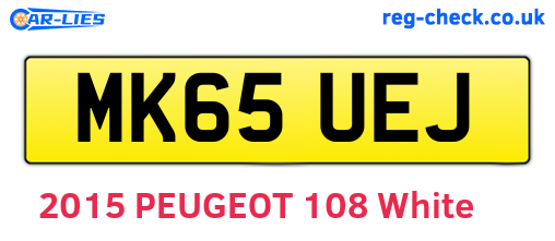 MK65UEJ are the vehicle registration plates.