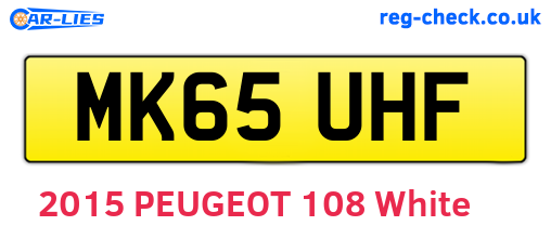 MK65UHF are the vehicle registration plates.