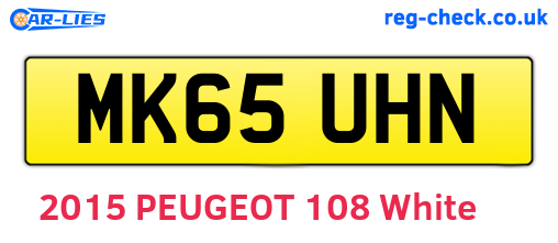 MK65UHN are the vehicle registration plates.