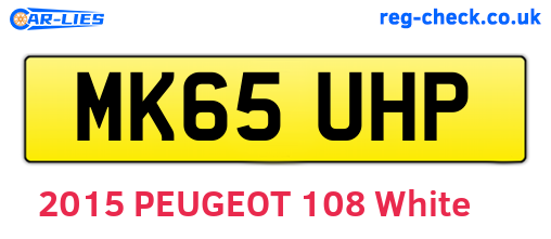 MK65UHP are the vehicle registration plates.