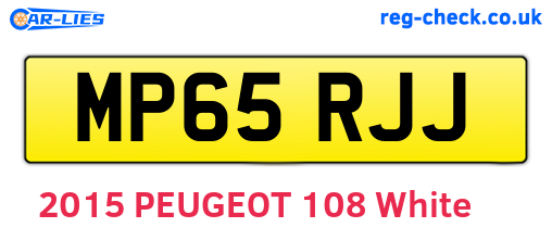 MP65RJJ are the vehicle registration plates.