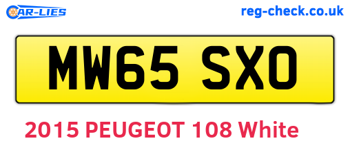 MW65SXO are the vehicle registration plates.