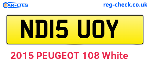 ND15UOY are the vehicle registration plates.
