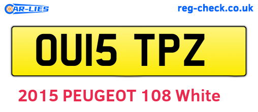 OU15TPZ are the vehicle registration plates.