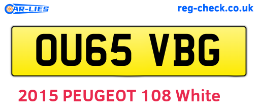 OU65VBG are the vehicle registration plates.