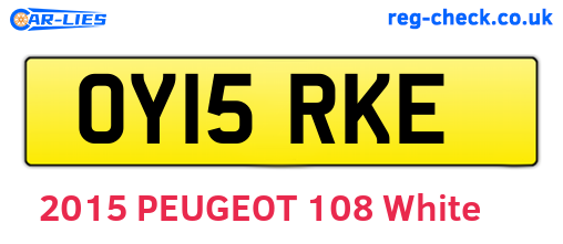 OY15RKE are the vehicle registration plates.