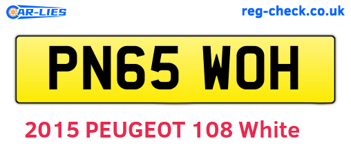 PN65WOH are the vehicle registration plates.