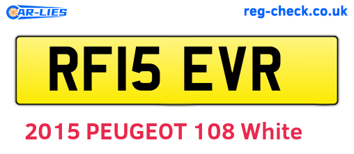 RF15EVR are the vehicle registration plates.