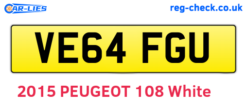 VE64FGU are the vehicle registration plates.