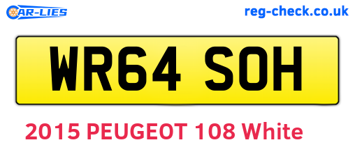 WR64SOH are the vehicle registration plates.