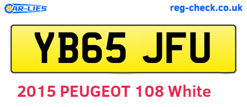 YB65JFU are the vehicle registration plates.