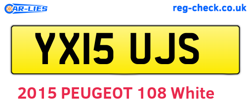 YX15UJS are the vehicle registration plates.