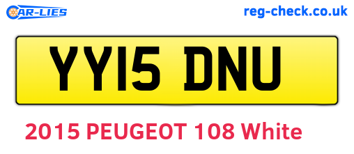 YY15DNU are the vehicle registration plates.