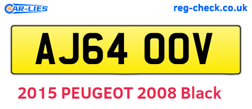 AJ64OOV are the vehicle registration plates.