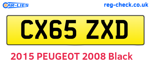 CX65ZXD are the vehicle registration plates.