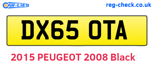 DX65OTA are the vehicle registration plates.