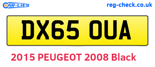 DX65OUA are the vehicle registration plates.