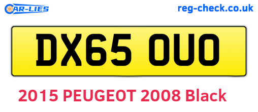 DX65OUO are the vehicle registration plates.