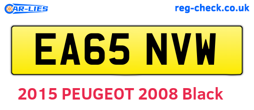 EA65NVW are the vehicle registration plates.