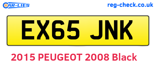 EX65JNK are the vehicle registration plates.