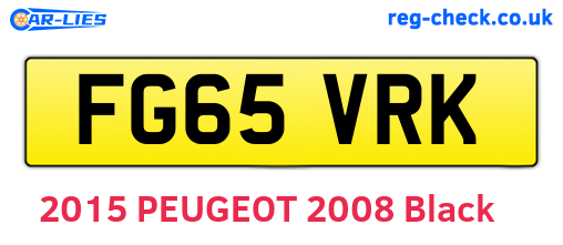 FG65VRK are the vehicle registration plates.