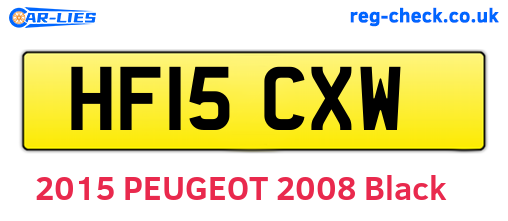 HF15CXW are the vehicle registration plates.