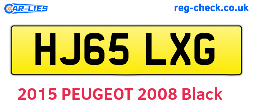 HJ65LXG are the vehicle registration plates.