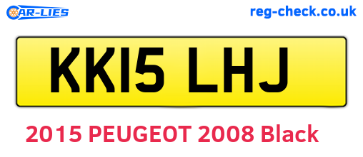 KK15LHJ are the vehicle registration plates.