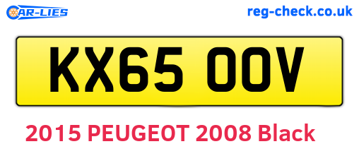 KX65OOV are the vehicle registration plates.