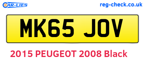 MK65JOV are the vehicle registration plates.