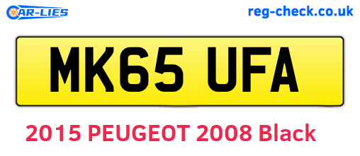 MK65UFA are the vehicle registration plates.