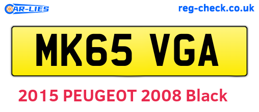 MK65VGA are the vehicle registration plates.