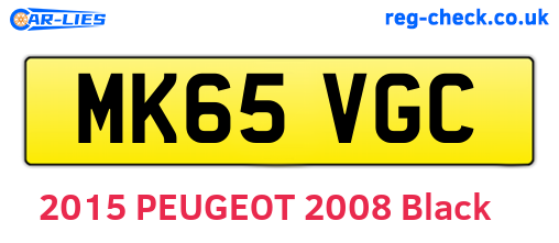 MK65VGC are the vehicle registration plates.