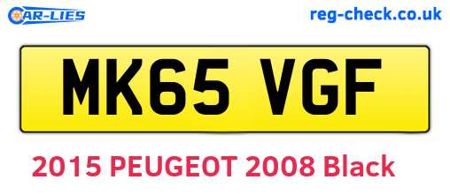 MK65VGF are the vehicle registration plates.