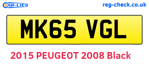 MK65VGL are the vehicle registration plates.