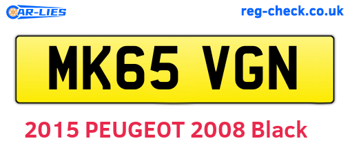 MK65VGN are the vehicle registration plates.