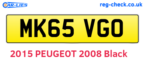 MK65VGO are the vehicle registration plates.