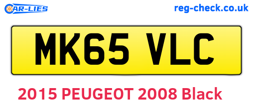 MK65VLC are the vehicle registration plates.