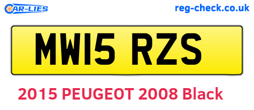 MW15RZS are the vehicle registration plates.