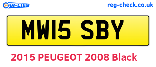 MW15SBY are the vehicle registration plates.