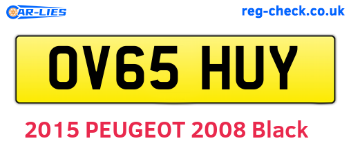 OV65HUY are the vehicle registration plates.