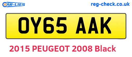 OY65AAK are the vehicle registration plates.