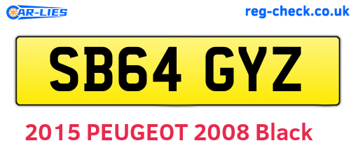 SB64GYZ are the vehicle registration plates.